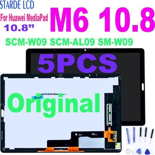 5PCS Original Tablet LCD For Huawei MediaPad M6 10.8 LCD SCM-W09 SCM-AL09 SM-W09 LCD Display Touch Screen Digitizer Assembly