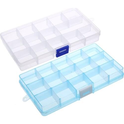 15 Grids Removable Plastic Storage Box Jewelry/Earring/Tools Container Case