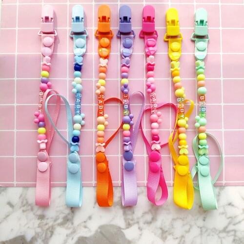 Pacifier Clips Handmade Holder Chain Silicone Pacifier Chains 5 Star Baby Teether Teething Chain Baby Gifts Girls Boys Chains