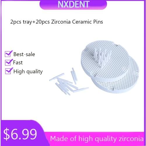 Dental Lab Honeycomb Firing 2pcs Trays with 20pcs Zirconia Ceramic Pins Dental Technician Supplies