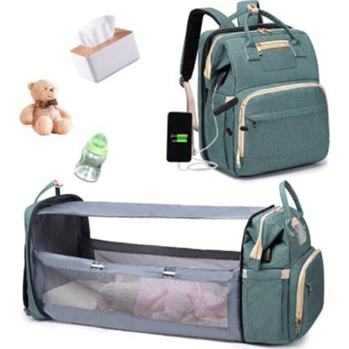 Mommy Bag Large Capacity Diaper Bag Backpack With Changing Bed Waterproof Baby Nappy Bags Solid Stylish Mommy Travels