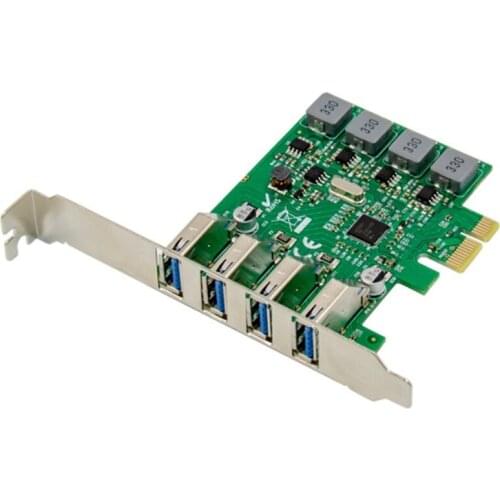 PCI-E NEC720201 Four-Port USB 3.0 Super High-Speed Expansion Card 5V/3A/Port Self-Powered for PC