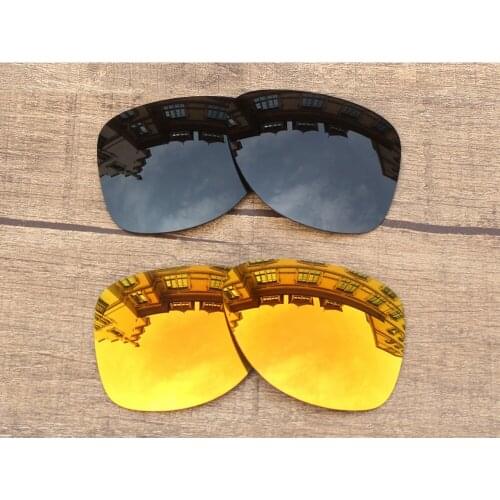 Vonxyz 2 Pairs Stealth Black & Ruby Mirror Polycarbonate Replacement Lenses for-Oakley Dispatch 2 Frame