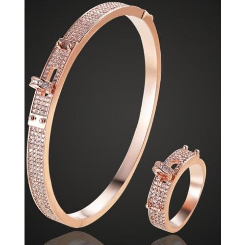 Blucome Womens Zircon Bangle jewelry For Party Perfect Gold-color Mens Bangle Pulseira Mujer Women Love Bangle & Braceletes