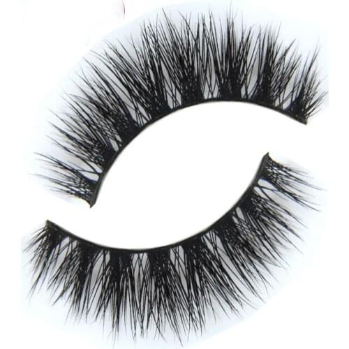 1 Pair of Pure Hand-made False Eyelashes MINK 3D Eyelashes with Box Makeup Eyelash Extension for Beauty