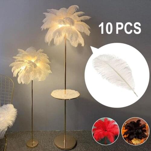 10pcs Elegant Ostrich Feather White Black Red Large Fluffy Feathers for Wedding Party Home Room DIY Handcraft Decorations