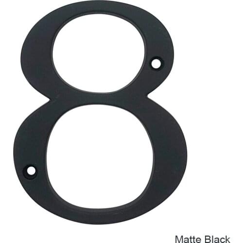 101mm Matte Black House Number Door Sign Big Huisnumer Outdoor Modern home Apartment Signs Metal Zinc Alloy 4"