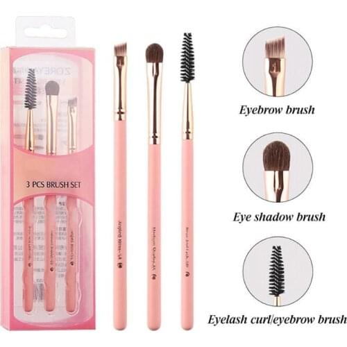 3pcs Professional Womens Eye Makeup Brushes Set Powder Eyebrow Eyeshadow Eyelash Brushes Hot Sale Beauty Make Up Tools