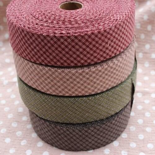4cm Plaid Cotton Bias Binding Tape, DIY Clothes Sewing Accessories Trim Material Covered Dress-making Craft Textile Webbing
