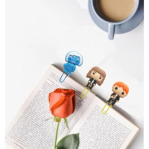 50pcs Hot Icon Bookmarks Anime Book Mark Paper Clips Page Holder Stationery for Teacher Students School Office Supply Kids Gift