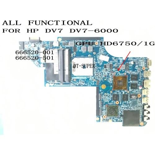 FAST SHIPPING., BRAND NEW. 665220-001 FOR HP PAVILION dv7-6000 LAPTOP MOTHERBOARD ,GPU HD6750/1G （WITH TESTING PHOTO)