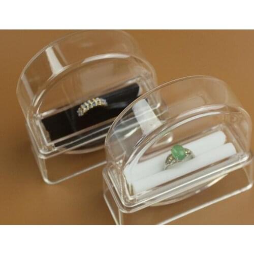 Acrylic Transparent Jewelry Box Ring Bracelet Display Rack Stand Showcase Jewelry Organizer Storage Case Gift Box Wholesale 60pc