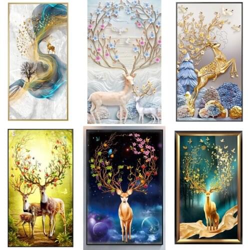 5D DIY Full Diamond Diamond Painting Elk Diamond Mosaic Embroidery Cross Stitch Home Decoration Gift