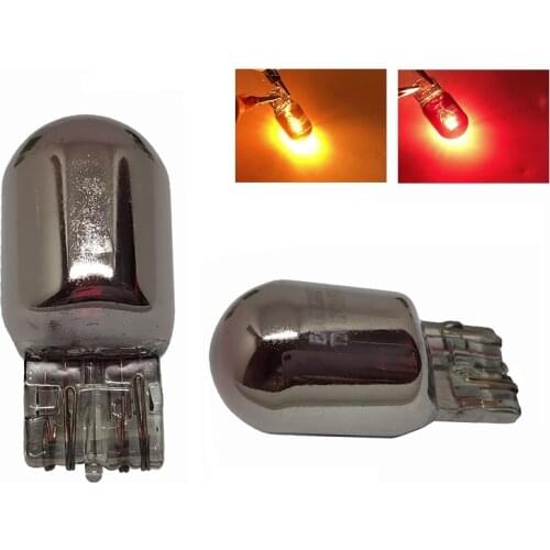 2pcs T20 7440 7443 W21W W21/5W Amber Red Silver / Chrome Auto Halogen Tail Brake Lights Car Driving Lamp Turn Signals Bulbs