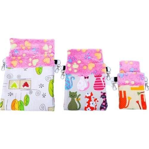 1pc Hamster hammock double layer thick pocket shape honey colugo pet cotton nest squirrel hedgehog sleeping bag