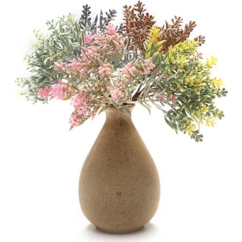 6pcs Artificial Flower Lavender Plastic Plant Bouquet For Wedding Home Christmas Decoration DIY Garland Scrapbook Craft Flower