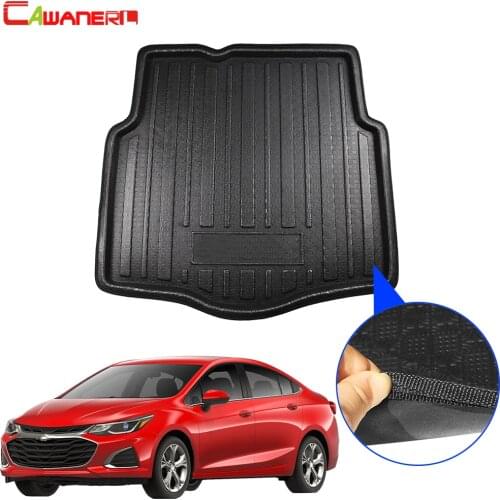Cawanerl For Chevrolet Cruze Sedan 2015-2018 Car Trunk Mat Tray Boot Liner Floor Cargo Carpet Mud Kick Protector Pad Accessories