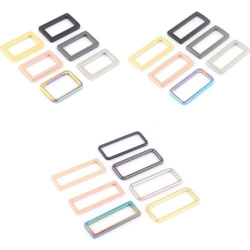 25/38/50mm Rainbow Metal Adjuster Slide Rectangle Buckles Purse Making Strap Hardware Webbing Bag Clasp Leather Craft Handbag