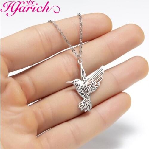 Multiple Stainless Steel Small Bird Choker Necklaces Pendants for Women Men Simple Animal Flowers Round Necklace Male Jewelry