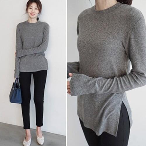 New Spring Top Sexy T Shirt Women Elasticity T-Shirt Korean Style Tee Woman Clothes Slim Tshirt Female Skinny Long Sleeve Tops