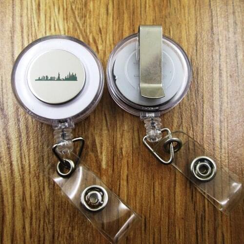 New York Skyline ID Badge Reel gift for him/her friend family retractable recoil id badge holder work fun
