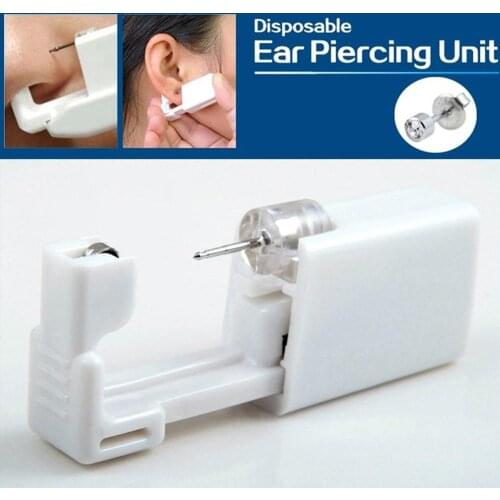 1 Pair Ear Piercing Gun Disposable No Pain Safety Unit Tool With Ear Studs Healthy Safety Ear Nose lip Piercing Kit Tool