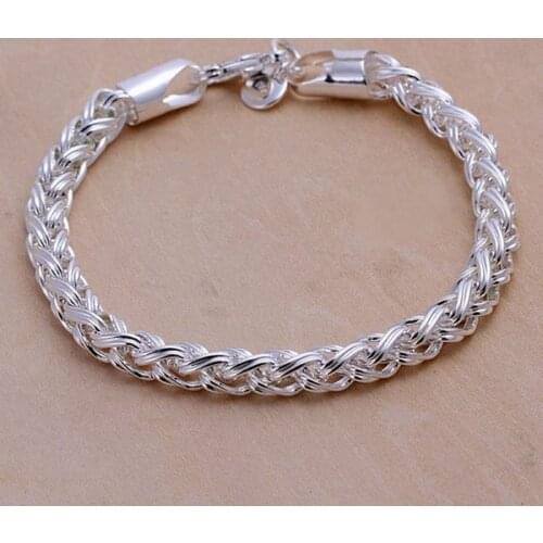 Wholesale Silver color Bracelets Jewelry chain women lady men 6mm 4MM high quality valentine gift beautiful factory price H070