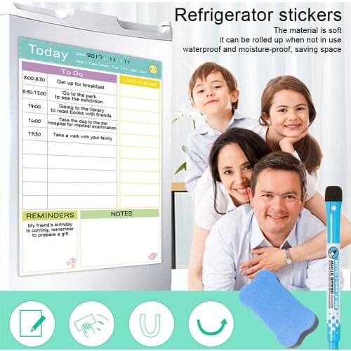 Rewritable Refrigerator Sticker Family Trip Schedule Tile Dry Erase Planner Board Magnetic Fridge Calendar Organizer successful