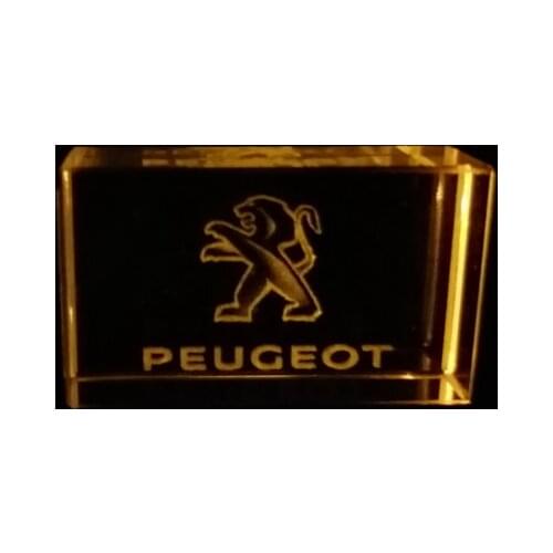 Peugeot Car Logo Sign crystal USB flash drive 4GB 8GB 16GB 32GB 64GB 128GB custom Logo External Storage memory stick u disk