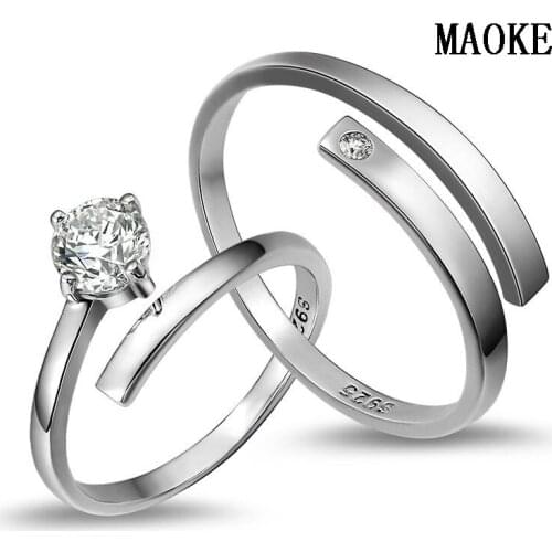 Promotion S925 Sterling SV Couple Ring Live Inlaid Zircon Ring Fashion Jewelry for Womens Fashion Gifts