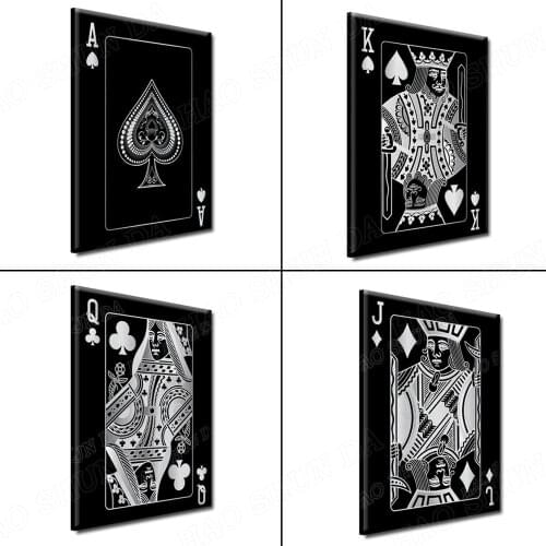 Silver poker decoration nordic poster living room studio wall picture poster print mural art canvas painting photo frame