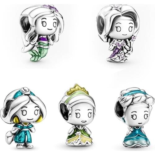 Charms 925 Silver Original Fit Pandora Bracelets Sterling Silver Princess Baby Beads for DIY Women Jewelry