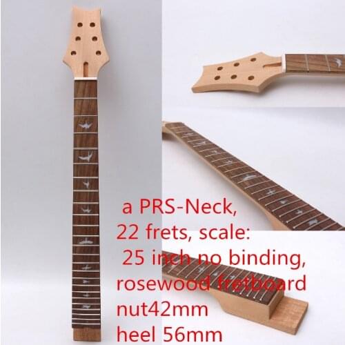 Mahogany Guitar Neck Solid Wood 22 Fret 25'' Truss Rod Rose Wood a PRS-Neck No Binding