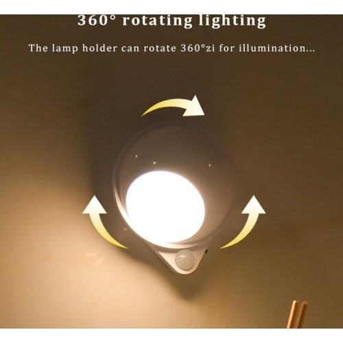 LED Night Light Motion Sensor Light Wireless USB Recharging Aisle Staircase Bedroom Bedside Light For Kitchen Cabinet Lamp