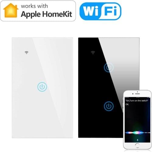 Smart Home House WIFI lamp Switch Homekit Siri Control Wall light Switch US Touch Switch Timing Schedule Neutral line Require