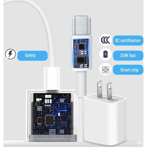 USB Quick Charger Portable PD 20w Usb Cable 2 Ports QC3.0 Type C Charger For iPhone 12 11 XS X XR 8 7 Xiaomi Fast Wall Chargers