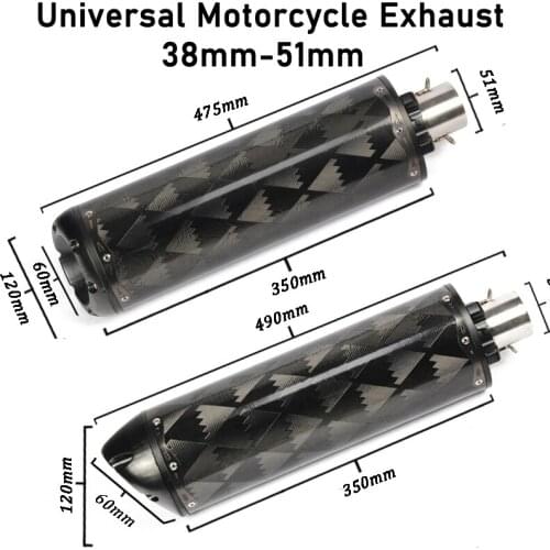 Motorcycle Exhaust Pipe CNC Aluminium Alloy Carbon Fiber CBR R1 R6 ESCAPE Moto 51mm Exhaust Long Muffler