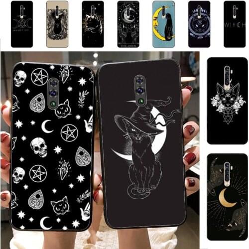 YNDFCNB Witches moon Tarot Mystery totem cat Phone Case for vivo Y91C Y11 17 19 53 81 31 91 for Oppo a9 2020