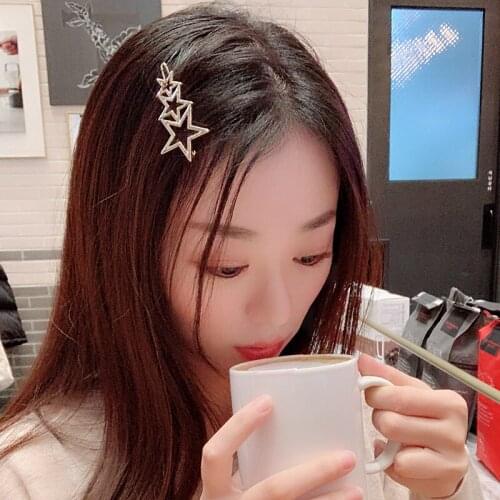 Women Unique Style Star Hair Pins Hollow Stars Hair Clip Pin Ornament Wedding Hair Accessories tiara Hair Jewelry