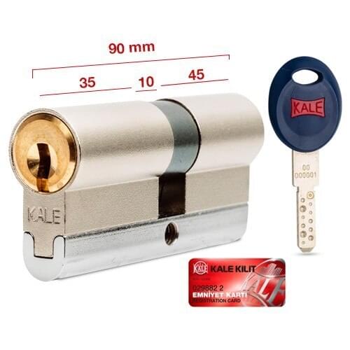 Kale Kilit Castle 164 Cec 90 mm (35 + 10 + 45) From the Tube Combination High Security Lock Core