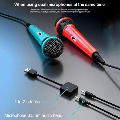 1 Pair PG-SW089 Gaming Microphone For Nintendo Switch Gaming Wired Microphone With 3.5mm Switch Adapter For PS5/PS4/XBOX ONE/PC