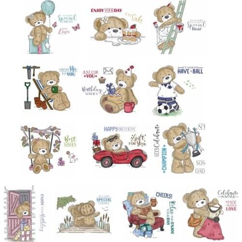 15pcs/Set love Bear 3x4 inch Clear Stamps For DIY Scrapbooking HandCraft Paper Cards Transparent Stempels Silicone Seal New