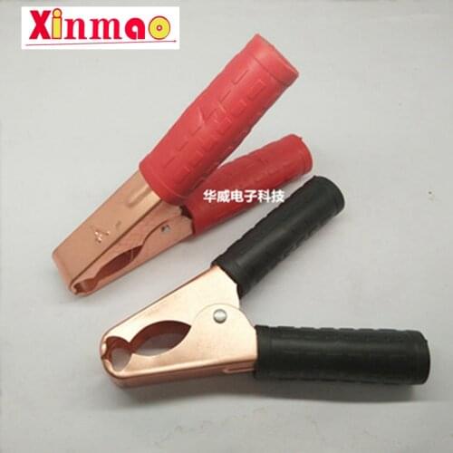 2pcs New 100A semi sheathed alligator clamp battery clamp automotive charging clip high current power clamp copper plating test