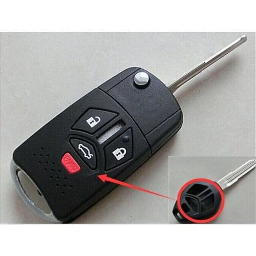 5PCS/lot For Mitsubishi Eclipse Lancer ModIfied Replacement Flip Folding Remote Key Shell Case For 3+1 Buttons Fob Key Cover