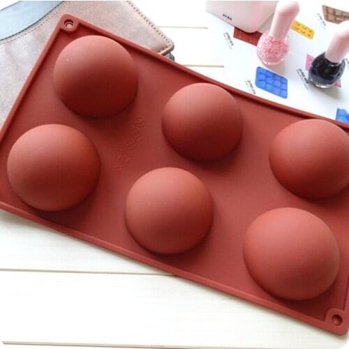6-hole large semicircular DIY silicone cake mold soap mold jelly pudding chocolate