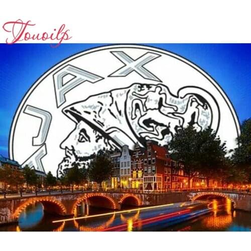 Needlework full AJAX diamond embroidery diy Football team logo AJAX diamond painting square&ROUND 3d drill diamond mosaic icon paste full crafts