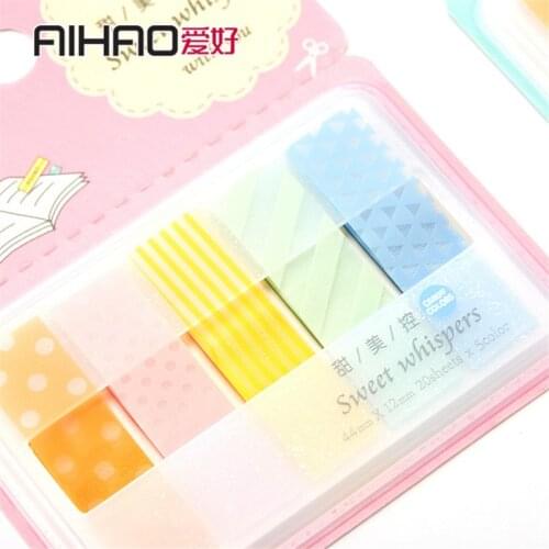 5 Candy Color Memo Pad Sticky Notes Bookmark Marker Memo Sticker Paper Student office Supplies