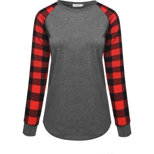 Blusas Femininas 2019 Fashion Women Blous Plaid Print Long Sleeve Blous Shirt Casual O-Neck Loose Tops Tees Plus Size 5XL #ED4