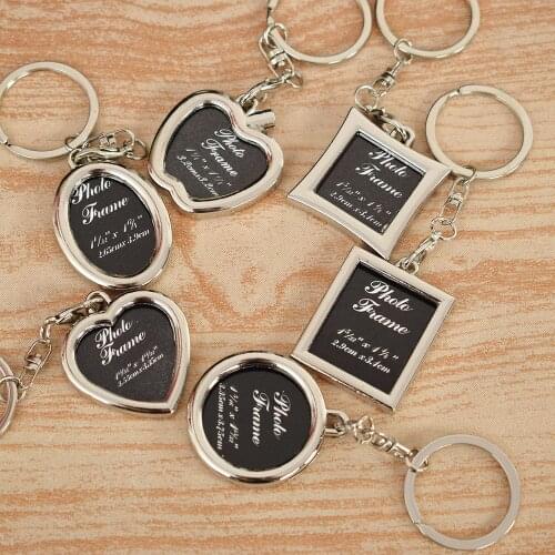 Alloy Insert Photo Frame Keyring Keychain Fob Lovers Logo Picture Frame Home Decor for Girlfriend Gifts