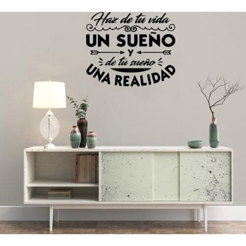 Spanish Quote Wall Stickers Un Sueno Wall Decal For Office Room Living Room Vinyl Wallpaper Mural ru4089
